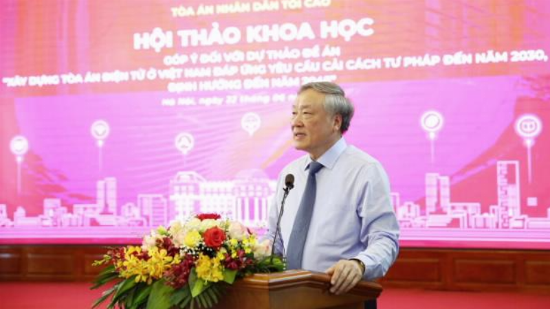 Hình ảnh mô tả một phiên tòa tại Tòa án Tối cao, minh họa việc áp dụng án lệ và nhận định luật tố tụng dân sự.