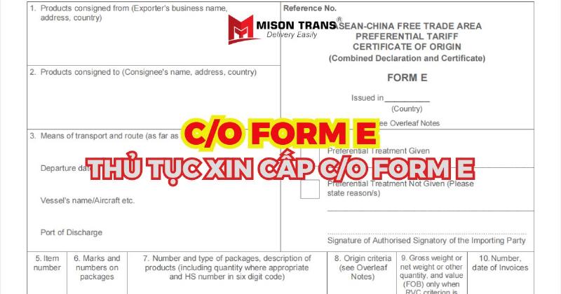 Mẫu Co Form E