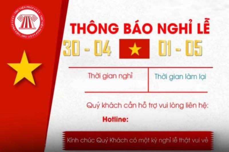 Lịch nghỉ lễ 30/4 kỷ niệm thống nhất