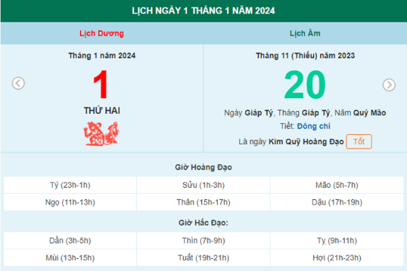 Lịch Nghỉ Tết Dương Lịch 2024