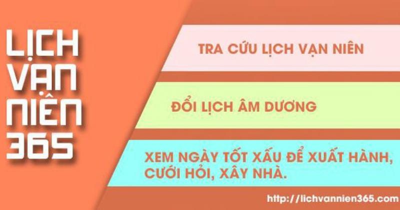 Lịch vạn niên 365 hàng ngày giao diện